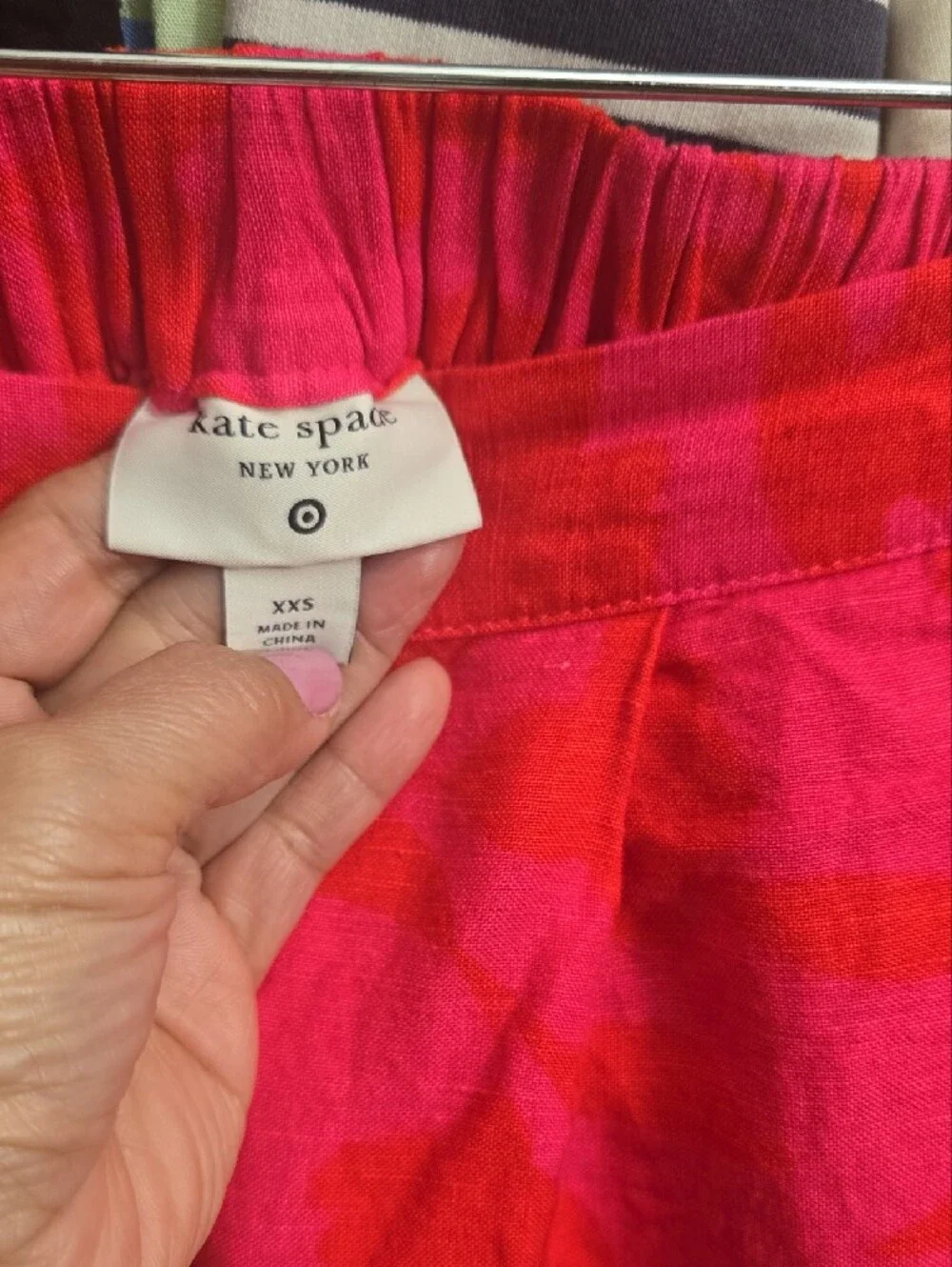 #287. Kate Spade Hot Pink Wide-Leg Floral Pants with Red Pattern X Target